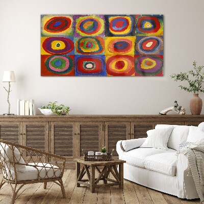 Color Studio: Squares with Concentric Circles Kandinsky Glass art print
