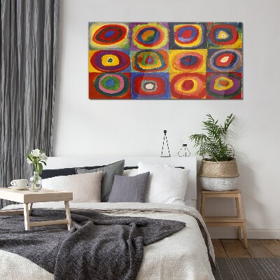 Color Studio: Squares with Concentric Circles Kandinsky Glass art print