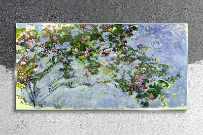 Les Roses Claude Monet Wall art on glass
