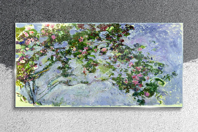 Nature flowers claude monet Glass Wall Art