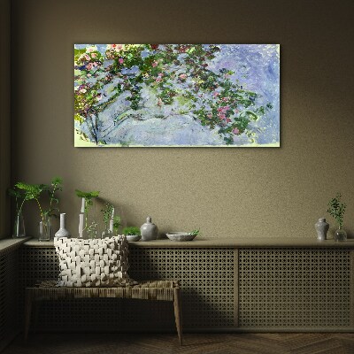 Les Roses Claude Monet Wall art on glass