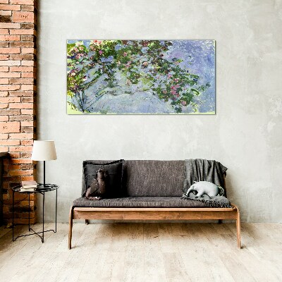 Les Roses Claude Monet Wall art on glass