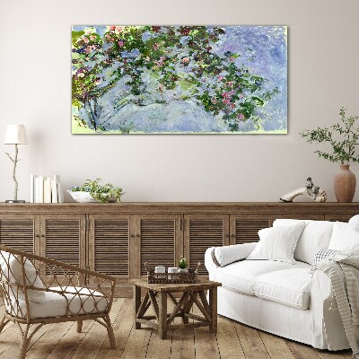 Les Roses Claude Monet Wall art on glass