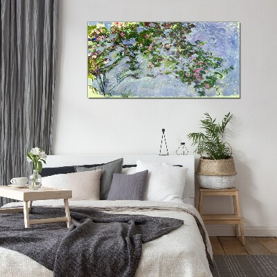 Les Roses Claude Monet Wall art on glass
