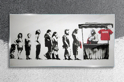 Banksy Festival Glass art print