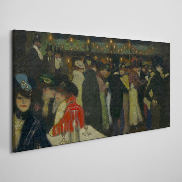 Evening at the cafe Wall art on glass