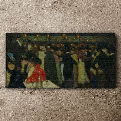 Evening at the cafe Wall art on glass