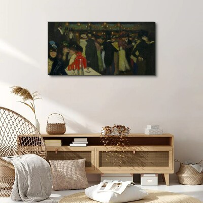 Evening at the cafe Wall art on glass