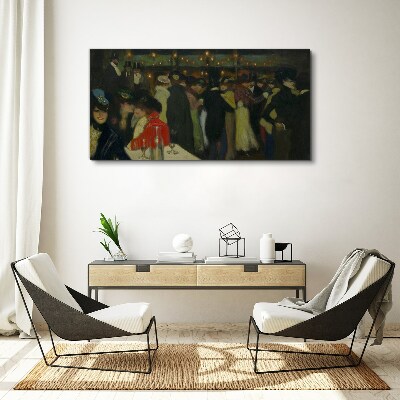 Evening at the cafe Wall art on glass
