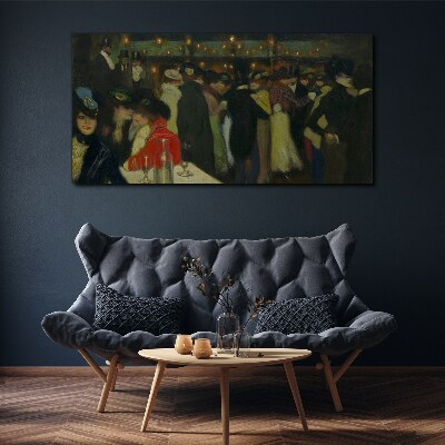 Evening at the cafe Wall art on glass