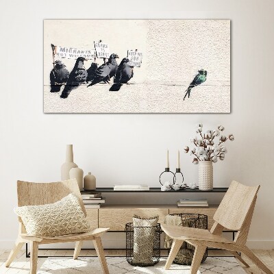Birds and the message of migration Glass art print