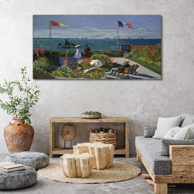 A summer day at the seaside Glass art print