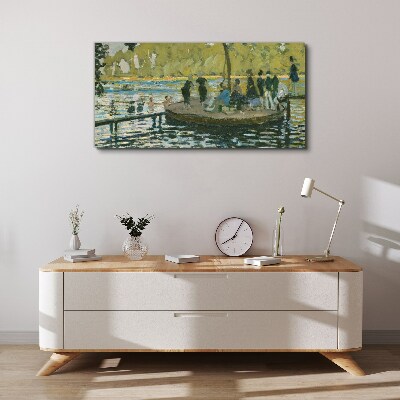 A summer day on the river Wall art on glass