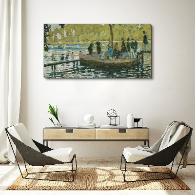 A summer day on the river Wall art on glass