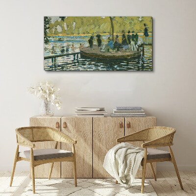 A summer day on the river Wall art on glass