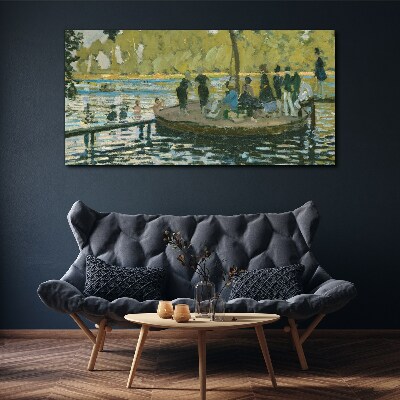 A summer day on the river Wall art on glass
