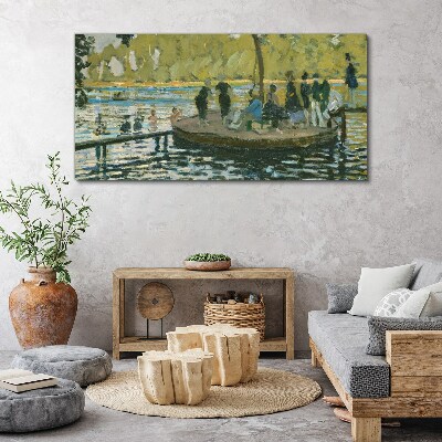 A summer day on the river Wall art on glass