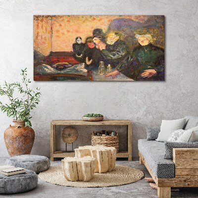 Death struggle edvard munch Glass Wall Art