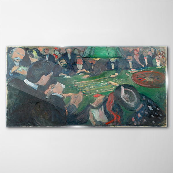 Poker game Glass art print