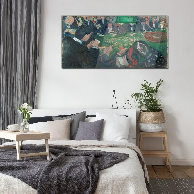 Poker game Glass art print