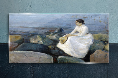 Reflections on the Seashore Glass art print