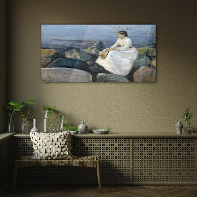 Reflections on the Seashore Glass art print