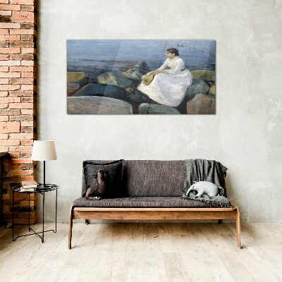 Reflections on the Seashore Glass art print