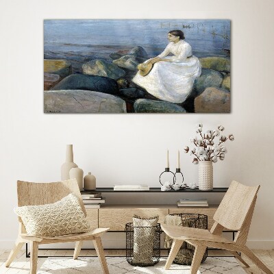 Reflections on the Seashore Glass art print