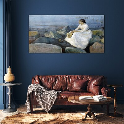 Reflections on the Seashore Glass art print