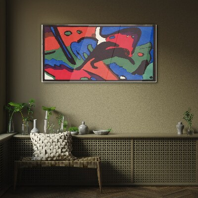 Abstract composition of colors Glass art print