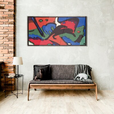 Abstract composition of colors Glass art print