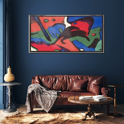 Abstract composition of colors Glass art print
