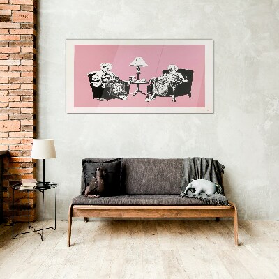 Grandmas in pink Glass art print
