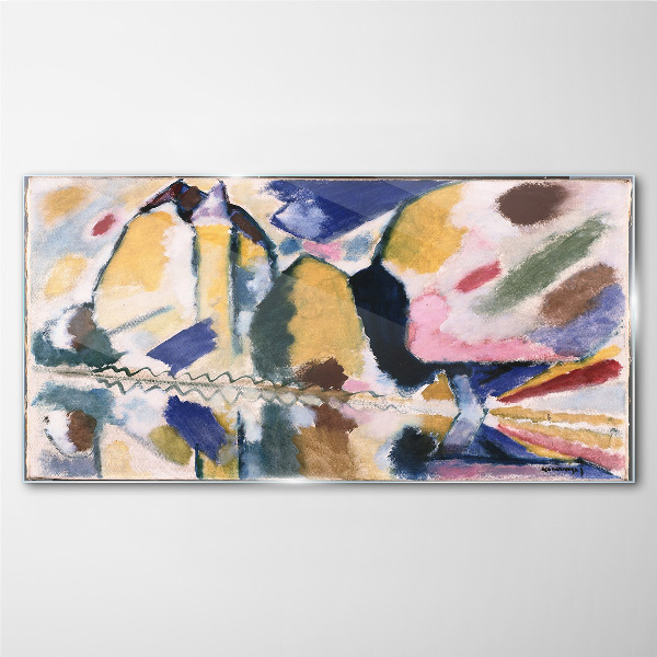 Abstract landscape in the colors of nature Wall art on glass