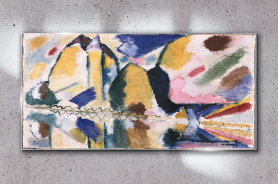 Abstract landscape in the colors of nature Wall art on glass