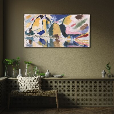Abstract landscape in the colors of nature Wall art on glass