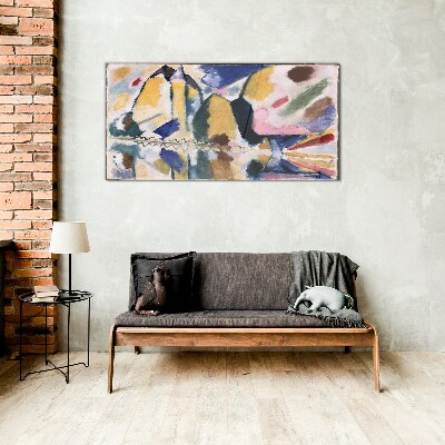 Abstract landscape in the colors of nature Wall art on glass