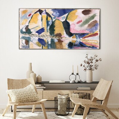 Abstract landscape in the colors of nature Wall art on glass