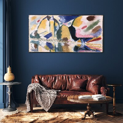 Abstract landscape in the colors of nature Wall art on glass