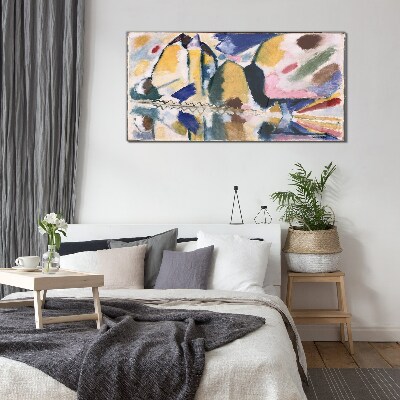 Abstract landscape in the colors of nature Wall art on glass