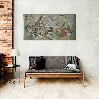 Abstract landscape of colors Glass art print