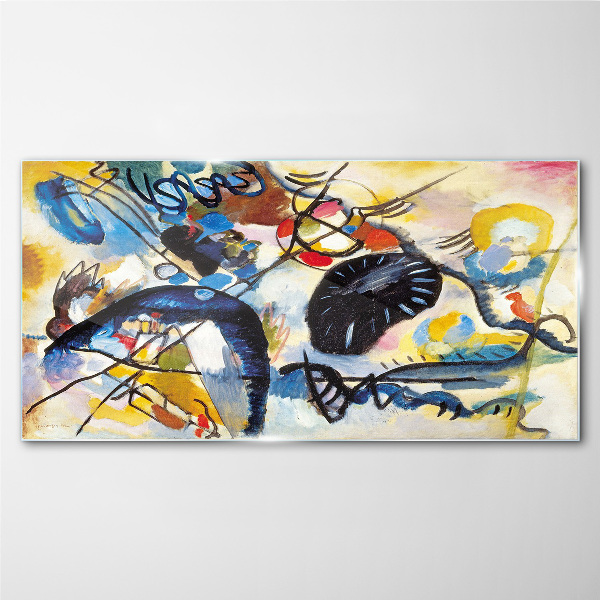 Abstract landscape of colors Glass art print