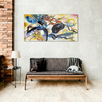 Abstract landscape of colors Glass art print