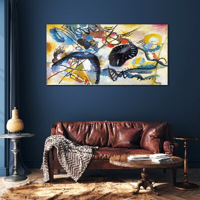 Abstract landscape of colors Glass art print
