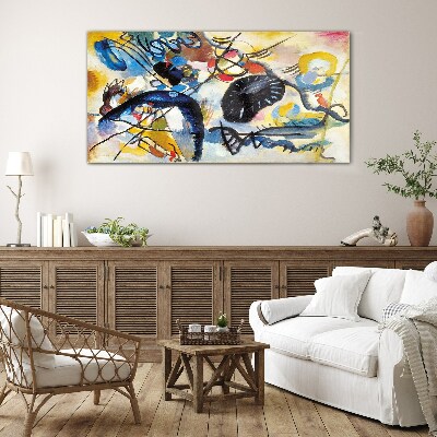 Abstract landscape of colors Glass art print