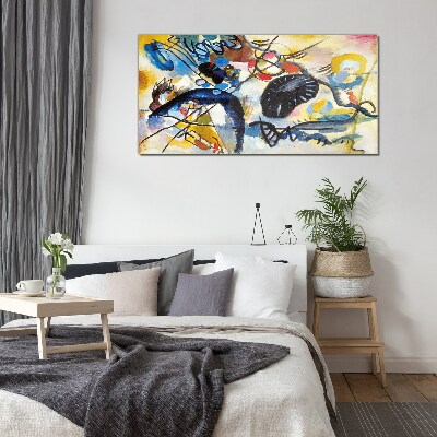 Abstract landscape of colors Glass art print