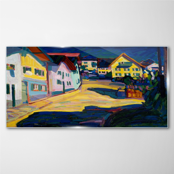 Colorful Countryside Scenery at Night Glass art print