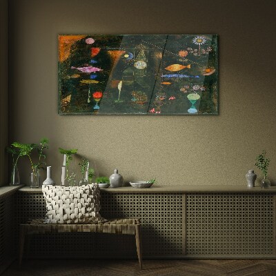 The fantasy world of underwater creatures Glass art print