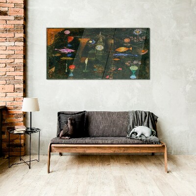 The fantasy world of underwater creatures Glass art print
