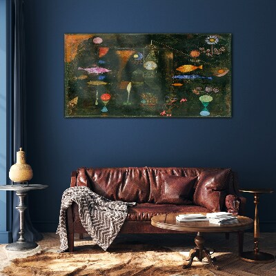 The fantasy world of underwater creatures Glass art print
